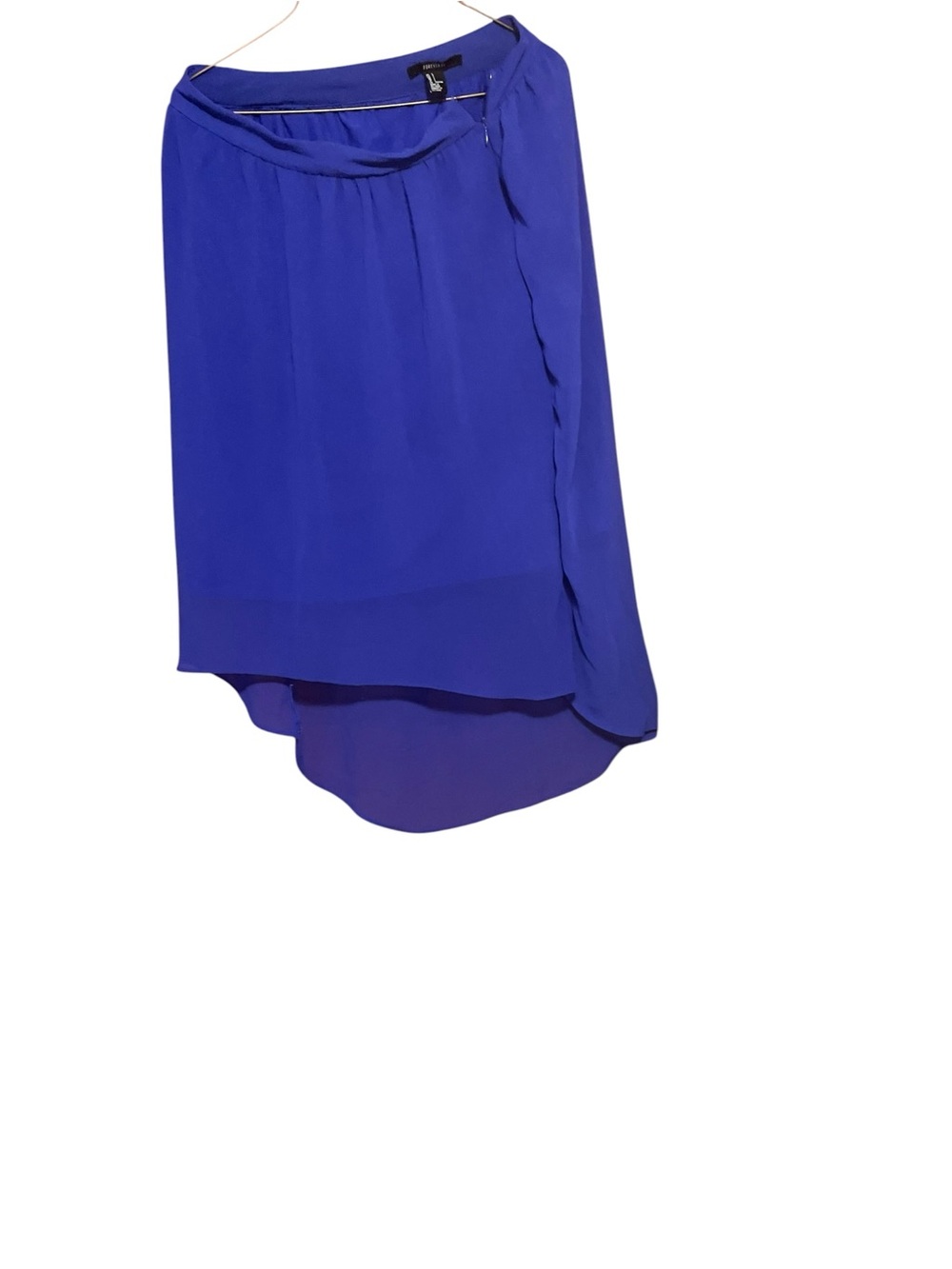 Forever 21 Royal Blue Asymmetric Chiffon Skirt - Picture 9 of 10